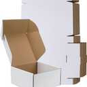 RLAVBL 8x8x4 Inches Shipping Boxes Set of 25, White Small Corrugated Cardboard Box, Mailer Boxes for Packing Small Business