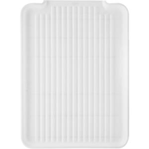 OGGI Dish Drain Board & Drying Rack Tray for Kitchen - Ideal Rigid Drainboard, Dish Drainer Tray, Dish Drain Boards for Kitchen Counter, 12.75 x 17.25" - White
