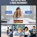 64GB Digital Voice Recorder Voice Activated Recorder with Playback, Portable Audio Recorder, Portable Recording Device with AI Noise Reduction, Portable Audio Recorder for Meeting/Course