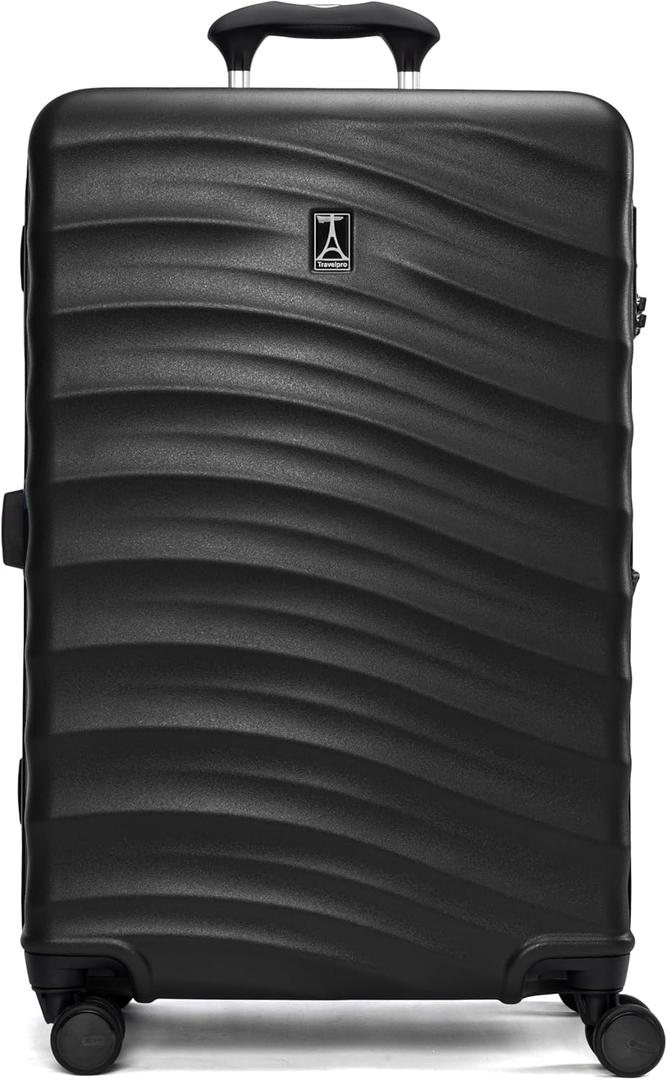 Travelpro Maxlite Air V2 Hardside Expandable Checked, Black, 25-Inch | Lightweight Polycarbonate Hard Shell Luggage, 8 Spinner Wheels, TSA Lock & Durable Construction, Men & Women