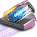 Mattress Bed Vacuum Cleaner 16Kpa Strong Suction, 20ft Corded Couch Cleaner with 253.7nm UV-C Light,Ultrasonic, Deep Cleaning Handheld Vacuum for Dust, Pets Hair (Grey, 600W)