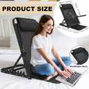 GlikCeil Adjustable Lifting Bed Backrest with Armrest Large Folding Bed Rest Sitting up Multifunction Portable Backrest Support with Pillow for Neck Head Lumbar Elderly Patient Read Eat