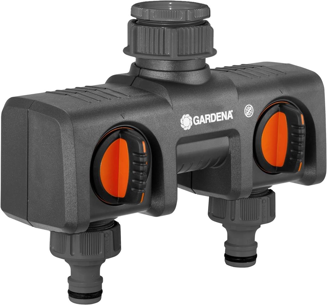Gardena (08195-80 Two Way Garden Hose Splitter Garden Hose Valve 2 Port