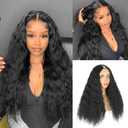 CINHOO Kinky Curly V Part Wigs for Black Women 22inch Upgrade U Part Wig Glueluss No Leave Out Wig Syntehtic Kinky Curly Half Wig Clip in V Shape Wigs for Women(1B#)