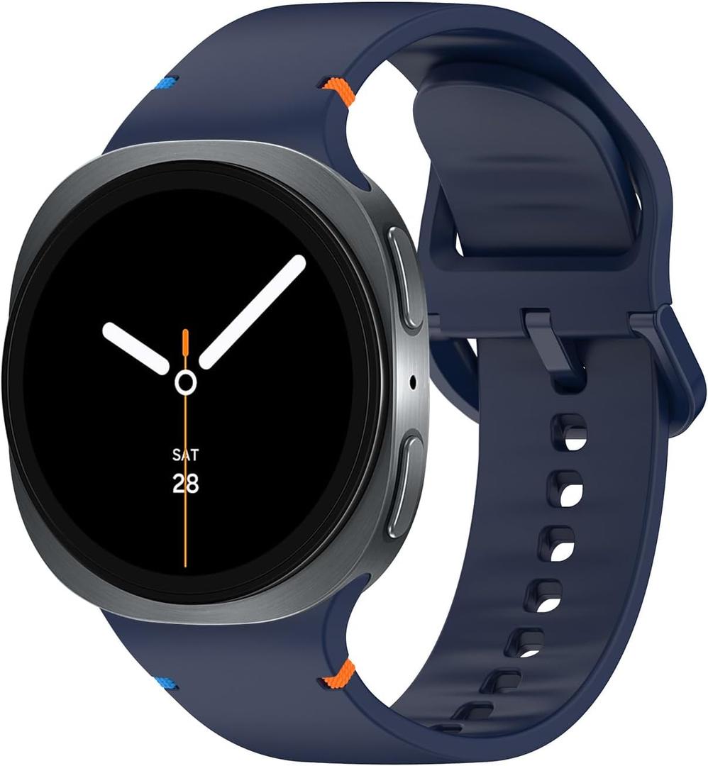 Bands Compatible with Samsung Galaxy Watch 8 Band 40mm 44mm/Galaxy Watch 8 Classic Band 46mm, Soft Silicone Waterproof Sport Strap Replacement Wristband for Women Men