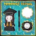 Class of 2026 Graduation Piata 16.9 inch Graduation Piata with Stick Blindfold Confetti Graduation Party Decoration for Class School Elementary Kindergarten Party Games Supplies (Girl's style)
