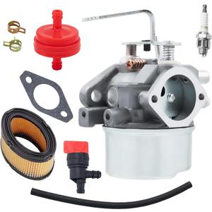 640152 Carburetor for Tecumseh 640023 640152A 640051 640140 640260B HM80-HM100 8-10 HP Engine Snow Blower with 33268 Air Filter Spark Plug kit for Coleman PowerMate 5000 watt generator Carb