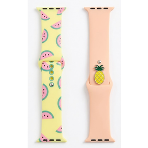 Summer Watch Band 2 Pack, Pink and Yellow