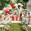 Love Bug Balloon Garland Arch Kit, 157PCS Red Green Pastel Pink Lady Bug Daisy Balloons for A little Love Bug is on the Way Party Decorations Wild Flower Baby in Bloom Baby Shower Party Favors