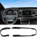 Aunginsy Center Console Dashboard Panel Trim Cover Compatible with Toyota Tacoma 2016-2023 Pickup Central Control Dash Board Decorative Frame Protection Strip Sticker ABS Overlays Interior Accessories