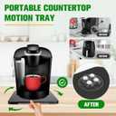 Appliance Slider 360 Rolling Tray for Coffee Maker Bamboo Coffee Pot Slider Tray Countertop Rotation Sliding Tray with Wheels, Small Appliances Mat Easily from Under the Cabinet Black(13.9"11.6")