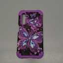 Miqala for Galaxy A16 5G Case, Glow in The Dark Three Layer Heavy Duty Shockproof Full Protection Hard Plastic Bumper+Soft Silicone Protective Case for Samsung Galaxy A16 5G 6.7 inch, Purple