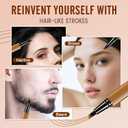 2 x AWROSE Eyebrow Pencil, 2 Pack 3D Microblading 4-Tip Eyebrow Pen, Magic Precise Natural Waterproof Eye Brow Pen with Hair Like Strokes, 4 Fork Tip Multi-Used Eye Brow Pencils for Women, Men