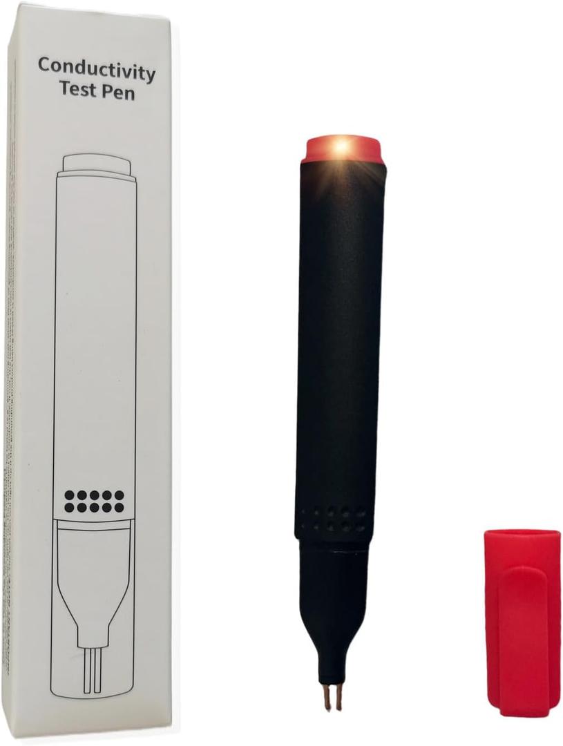 Conductivity Test Pen, Tester for Earthing, Continuity Tester for Grounding Mats, Sheets, Pads, Socks, Pillow Cases. Use to Test Effectiveness of Earth Connected Products, 2 Pack