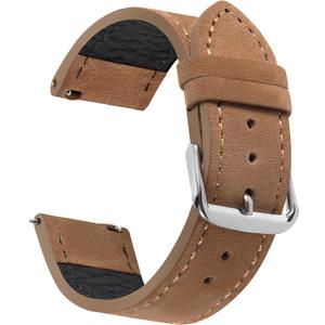 Suede Leather watch bands for men and women, Quick Release leather watch strap with Silver Buckle watch leather strap, 18mm/20mm/22mm watch band WBG0206