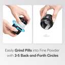 DEPAD 3-in-1 Pill Crusher and Pill Cutter, Pills Crusher Fine Powder with Stainless Steel Grinding Head, Pil Grinder with Storage for Tablets, Cutter Splitter for Small and Tiny Pills Cyan