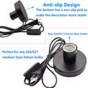 Industrial Table Lamp Base,Small Polished Metal Desktop Light Sockets Base Only,Vintage E26/E27 Edison Screw Light Bulb Holder Base,with 6ft Cord Switch Plug Bulb Base HolderBlack