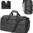 Bukere Garment Bags for Travel, Convertible Carry on Duffel Bag for Men Women, Backpack Straps, Shoe Compartment, 3 in 1 Hanging Dress Suit Bags for Men Women (Backpack Midnight Grey)