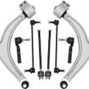 8pcs Lower Control Arm Front Suspension Kit with Tie Rods Sway Bar Links Fit for Chevrolet Malibu 2004-2012, Saturn Aura 2007-2009, Pontiac G6 2005-2010, K620179 K620180 K80252