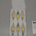 Sailstar E12 LED Candelabra Bulbs Dimmable, 60 Watt Equivalent 3000K Warm White Chandelier Light Bulbs, 4W Filament Candle LED Bulbs, Flame Tip, 500 Lumen, Pack of 6