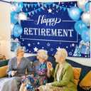 KatchOn Happy Retirement Banner Blue - Extra Large, 72x44 Inch | Blue Retirement Party Decorations