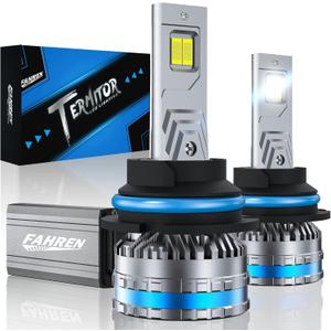 FAHREN 9007/HB5 Bulbs,Upgraded 120W 60000LM fog Lighting Bulb with fan, 6500K Cool White IP68 Waterproof,Pack of 2