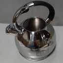 Whistling Tea Kettle for Stovetop, (2.64 Quart-Mirror Food Grade Stainless Steel Teapot of 5-layer base (Silver)