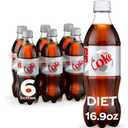Diet Coke Diet Soda, 16.9 fl oz Bottles, 6 Pack - Cola Soft Drinks, BBD 10/2025