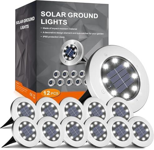 INCX 4.6 inch Solar Lights Outdoor Waterproof,8 Pack Solar Lights for Outside, Solar Garden Lights Landscape Lighting for Patio Pathway Lawn Yard Deck Driveway Walkway, Cold White