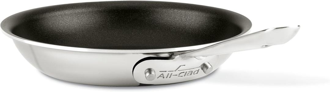 All-Clad D3 9 Inch Stainless Steel Pro Non Stick Frying pan, 3-Ply Stainless Steel Pan, Induction, Oven Broiler Safe 500F, Pancake Egg Pan, Skillet, Professional Cookware, Silver