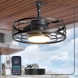 16" Outdoor Ceiling Fan Lights with Plug-in Cord for Gazebos