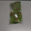 17 Inch Christmas Tree Picks, 6 PCS Lime Green Furry Curly Stems with Red Glitter Balls, Flexible Christmas Tree Topper Decorations for Holiday Arrangements, Wreaths & Table Christmas Decor