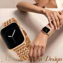 Metal Band Compatible with Apple Watch Bands for Women 40mm 41mm 42mm 38mm 44mm 45mm 46mm 49mm, Dressy Stainless Steel Link Bracelet, Designer Strap for iWatch Series 11/SE/10/9/8/7/6/5/4/3/2/1/Ultra