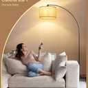 EDISHINE 78.3 Modern Arc Floor Lamp with Remote, Tall Black Standing Lamp with Stepless Dimmable Bulb & 5 Color Temperature, Curved Mid Century Floor Lamps for Living Room, Bedroom, Nursey