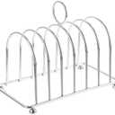 Luxshiny 6 Slice Slot Toast Rack Holder Stainless Steel Toast Holder Stand Breakfast Carry Bread Loaf Stand with Ball Feet and Carry Handle Rectangle Air Fryer Accessories