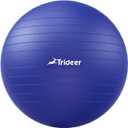 Trideer Extra Thick Yoga Ball Exercise Ball, 5 Sizes Gym Ball, Heavy Duty Ball Chair for Balance, Stability, Pregnancy, Quick Pump Included (L (58-65cm), Indigo Blue)
