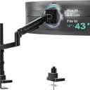 WALI Heavy Duty Monitor Arm Desk Mount for 13-43 Inch Ultrawide Screens, Single Monitor Arm with Full Motion Tilt, Swivel, Rotation, Holds up to 44 lbs, C-Clamp Mount for VESA 75/100mm (GSDM001-P)