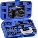 Orion Motor Tech Motorcycle Chain Rivet Tool, 20pc Motorcycle Chain Tool Kit with Powder Coated C Frame 5 Pins Pre-Press Cap, Pro Bike ATV Motorcycle Chain Breaker Removal Tool for 25 to 630 Chains