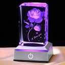 3D ButterflyRose Crystal Night Light, Perfect Mothers Day Gifts for Wife Her Mom from Daughter Husband Son，Mother's Day Ideas Unique Anniversary Birthday Decolamp Presents