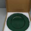 Antique Green Charger Plates, 13" Round Chargers for Dinner Plates, Set of 6 Plastic Plate Chargers for Weddings, Parties, Table Setting.