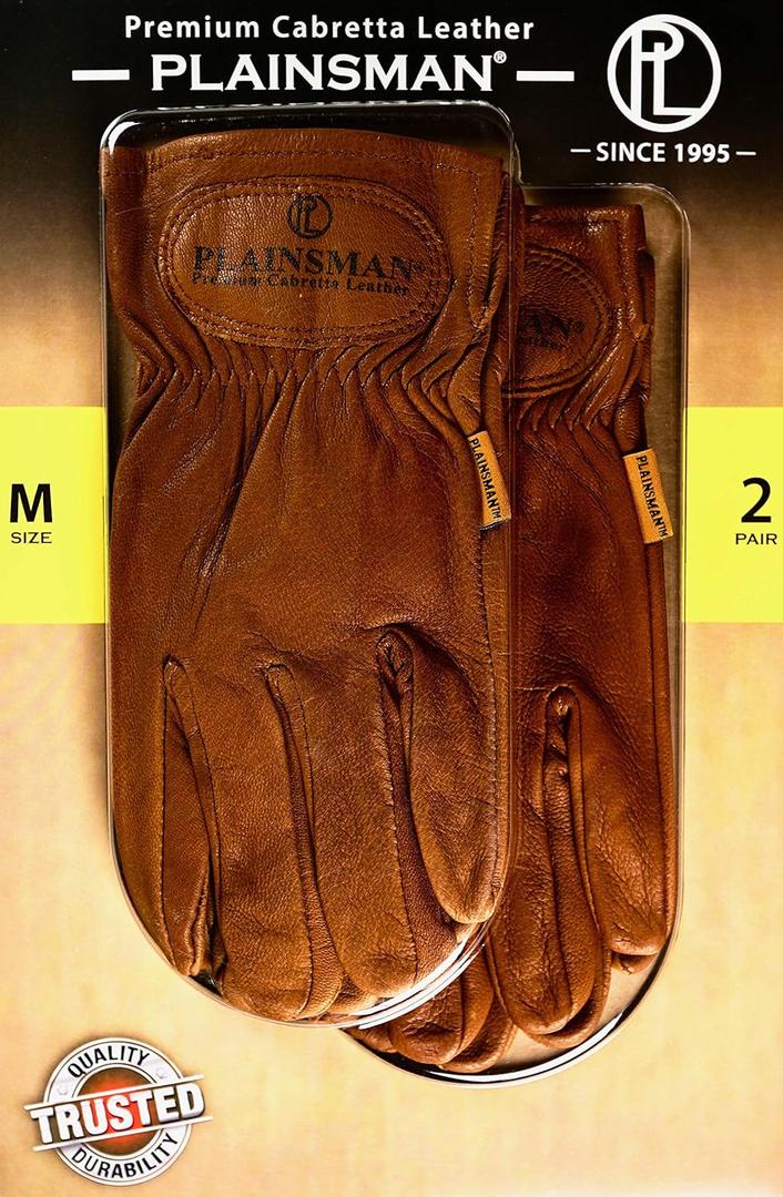 Premium Cabretta Leather Gloves (2 Pair, Medium)