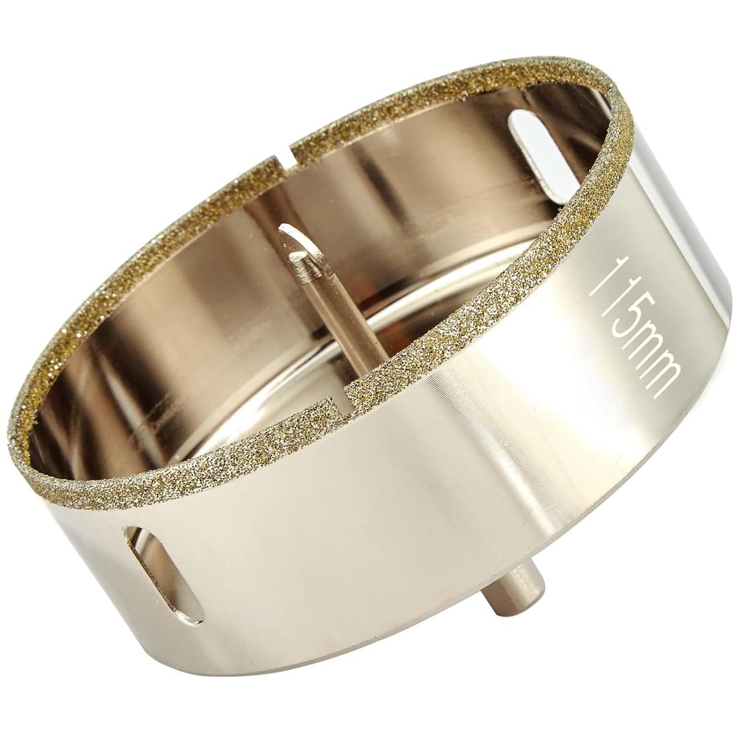 4 1/2 Inch (115mm) Diamond Hole Saw with Pilot Bit, DaduoRi 4.5 Inch Tile Hole Saw with Center Drill Bit for Marble, Granite, Ceramics, Porcelain, 1-1/2" Depth of Cut for Thick Countertops