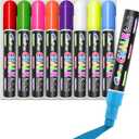 Window Chalk Markers for Cars Glass Washable, 8 Colors Jumbo Liquid Chalk Marker Pens with 10mm 3 in 1 Nib Wide Tip, Chalkboard Markers Car Window Paint Pen for Auto, Mirror, Poster