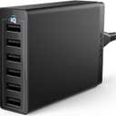 Anker Desktop Charger, 60W 6 Port USB Multiple Charging Hub, PowerPort 6 Multiple USB Charger, Campatible with iPhone, iPad, MacBook, Galaxy, LG, HTC, and More