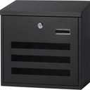 Kasten Wall-Mount Mailbox with Key Lock, Large Capacity Locking Mailbox for Outside, 13.6 x 4.3 x 12.8 Inch, Black