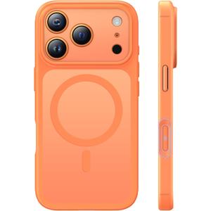 TAURI for iPhone 17 Pro Max Case, Compatible with MagSafe, (Full Camera Protection) Camera Control Cover Solid-Color Matte Magnetic 17 Pro Max Phone Case, Orange