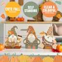 Thanksgiving Fall Decor for Home - Wooden Gnomes for Tiered Tray, Table, Mantel, Bathroom - Fall Wood Sign