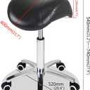 Antlu Saddle Stool Rolling Chair for Medical Massage Salon Kitchen Spa Drafting,Adjustable Hydraulic Stool with Wheels (Without Backrest, Black)