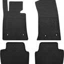 Car Floor Mats Custom Fit for Cadillac ATS 2013-2019 Full Black Rubber Auto Liner Mats All Weather Protection Heavy Duty Odorless