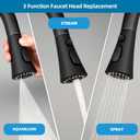 Kitchen Faucet Head Replacement, Pull Down Kitchen Faucet Sprayer Head with 9 Adapter Kit, 3 Function Kitchen Sink Faucet Spray Head, Matte Black Finish Kitchen Faucet Sprayer